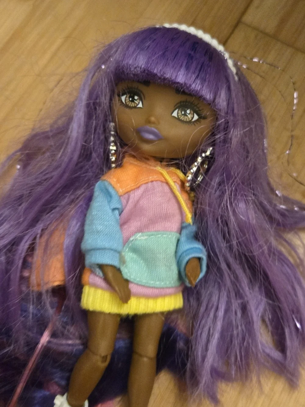 Set Of 7 Assorted Brands Colorful Themed Dolls Pink Purple Rainbow Collectable